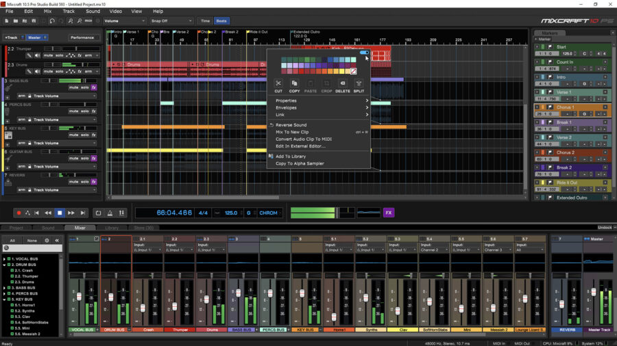 Mixcraft 10.5 Recording Studio